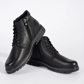 Bottines isolées à lacets homme noires 2