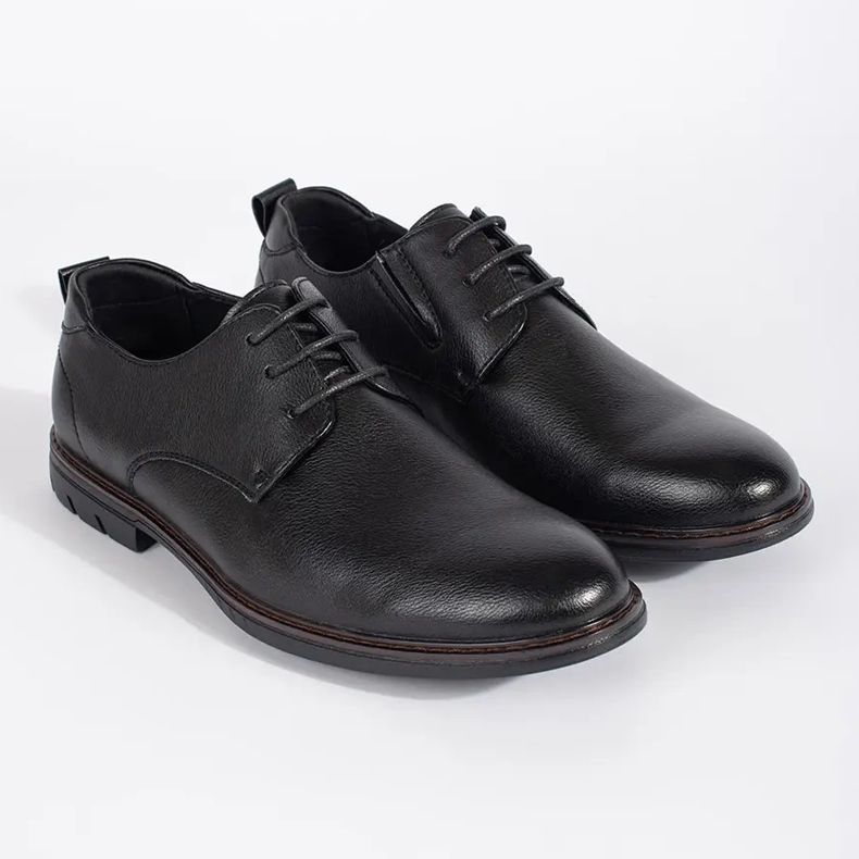 Chaussures à lacets noires pour hommes le noir 1