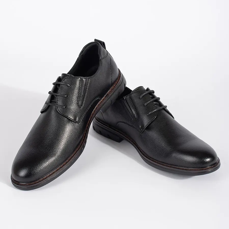 Chaussures à lacets noires pour hommes le noir 2