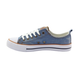 American Club baskets américaines en jean blanche brun bleu 2
