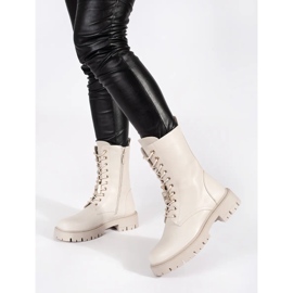 Seastar Bottes workwear femme beige clair à épingles 1