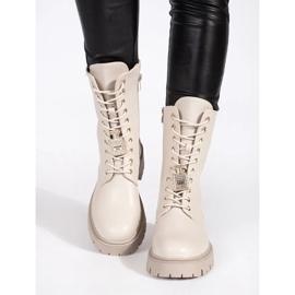 Seastar Bottes workwear femme beige clair à épingles 2