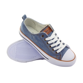 American Club baskets américaines en jean blanche brun bleu 3