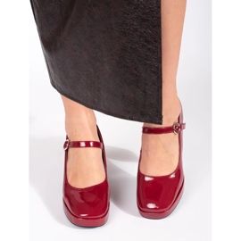 Seastar Chaussures femme à talons hauts vernies rouges avec boucle 2