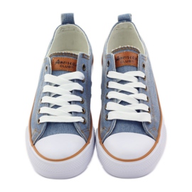 American Club baskets américaines en jean blanche brun bleu 4