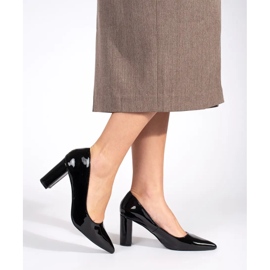 Seastar Escarpins élégants à talons hauts noirs vernis le noir 1