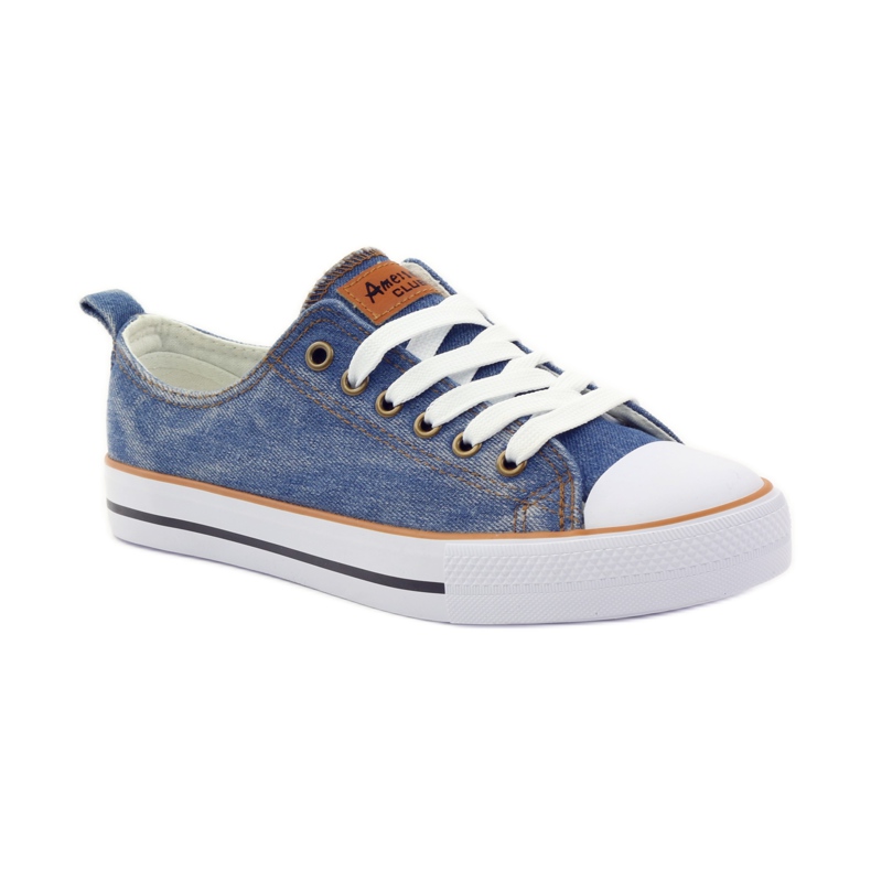 American Club DK jeans baskets américaines blanc brun bleu 1