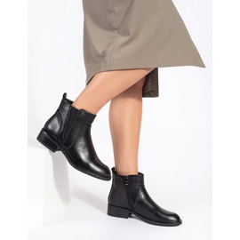 Bottines Chelsea femme noires à talons bas le noir 1