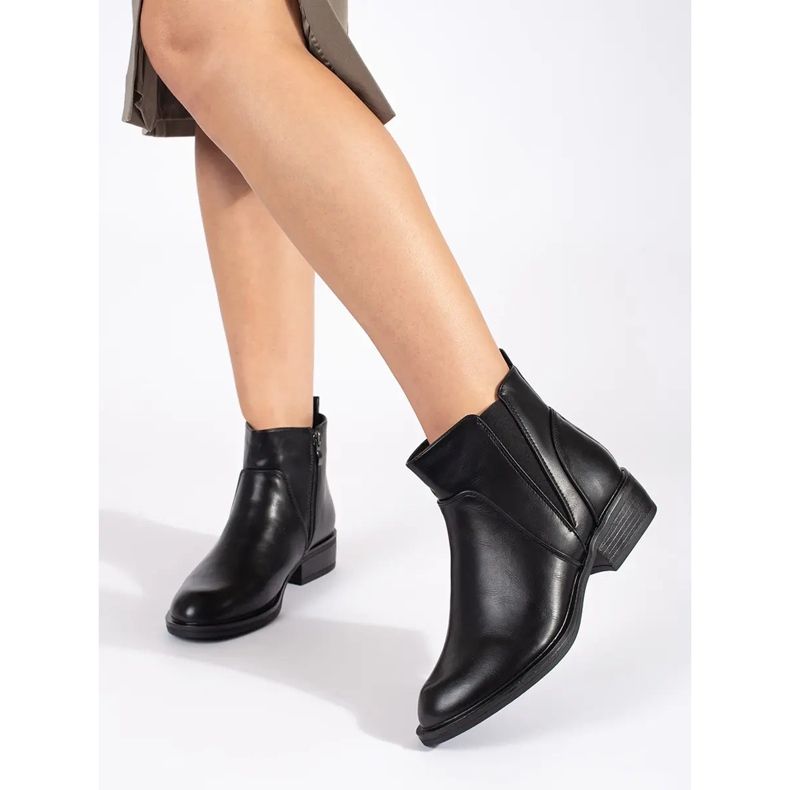 Bottines Chelsea femme noires à talons bas 2