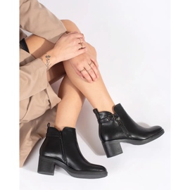 Bottines noires pour femmes avec fermeture éclair décorative et boucle le noir 2