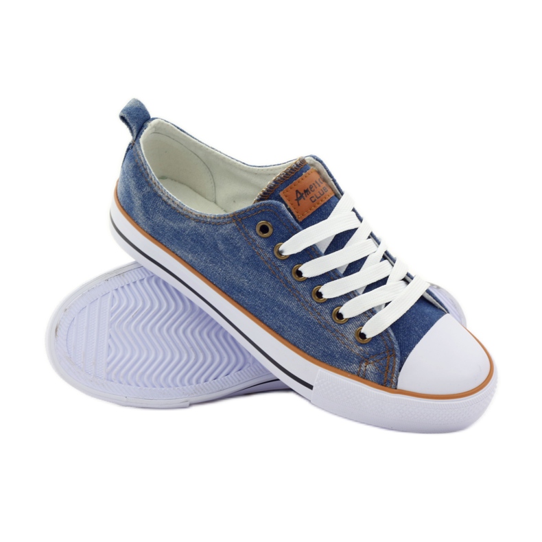 American Club DK jeans baskets américaines blanc brun bleu 3