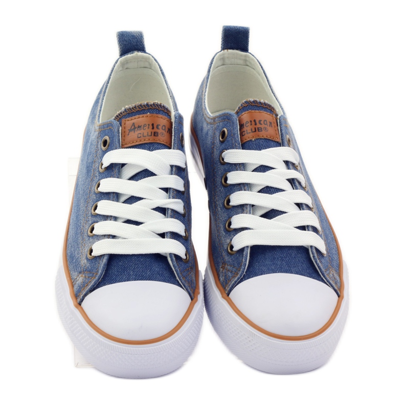 American Club DK jeans baskets américaines blanche brun bleu 4