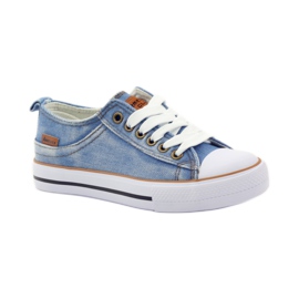 American Club baskets américaines en jean bleu brun 1
