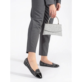 Ballerines plates femme noires et blanches le noir 1