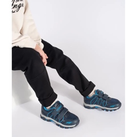 Chaussures de sport garçon bleu marine à scratch 2 Chaussures de sport garçon bleu marine à scratch 2