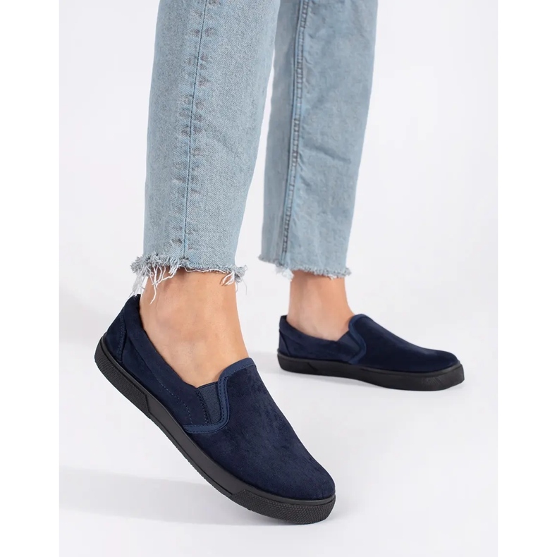 Baskets slip-on bleu marine 1
