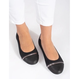 Ballerines plates noires en simili cuir 1