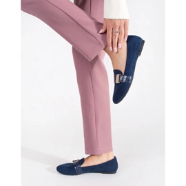 Ballerines en daim bleu marine avec boucle 2