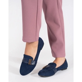 Ballerines en daim bleu marine avec boucle 3
