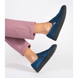 Baskets slip-on à paillettes bleues 1