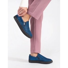 Baskets slip-on à paillettes bleues 3