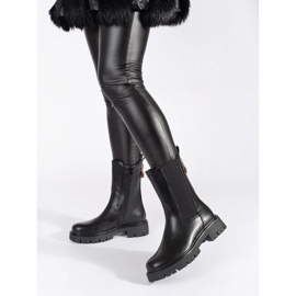 Seastar Bottines Chelsea noires pour femme avec épingle décorative dorée le noir 2