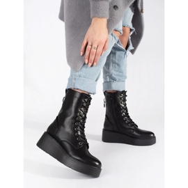 Seastar Chaussures de travail noires pour femmes à semelle épaisse 1