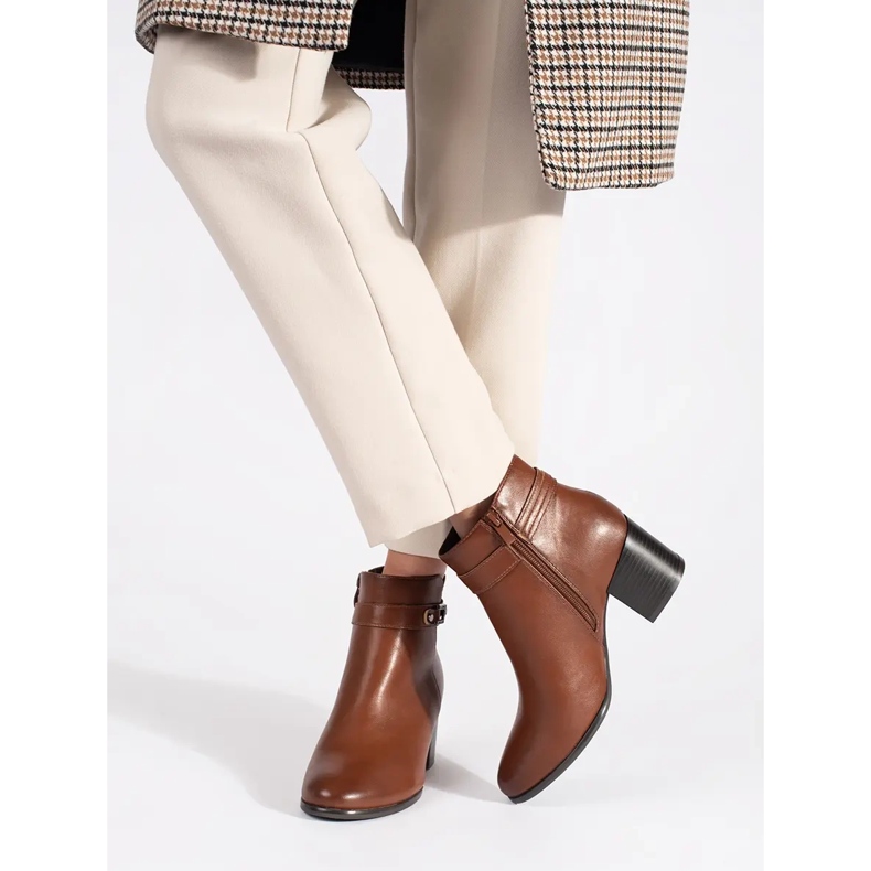 Bottines pour femmes en cuir marron de Sergio Leone brun 1