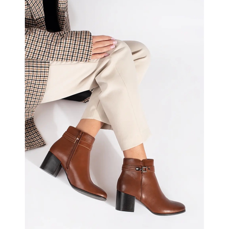 Bottines pour femmes en cuir marron de Sergio Leone brun 2