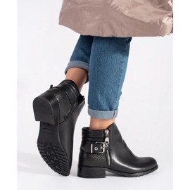 Bottines Chelsea femme noires à talon plat le noir 2