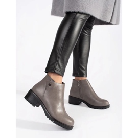 Bottines en éco-cuir grises 1
