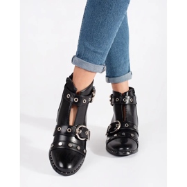 Seastar Bottines noires avec découpes et décorations 2
