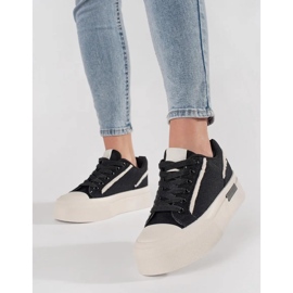 Baskets à plateforme noires et blanches le noir 1