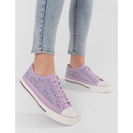 Volet Openwork A lié les baskets violet 1