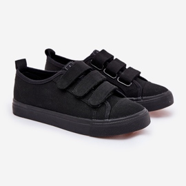Baskets Velcro aux jeunes noir 1