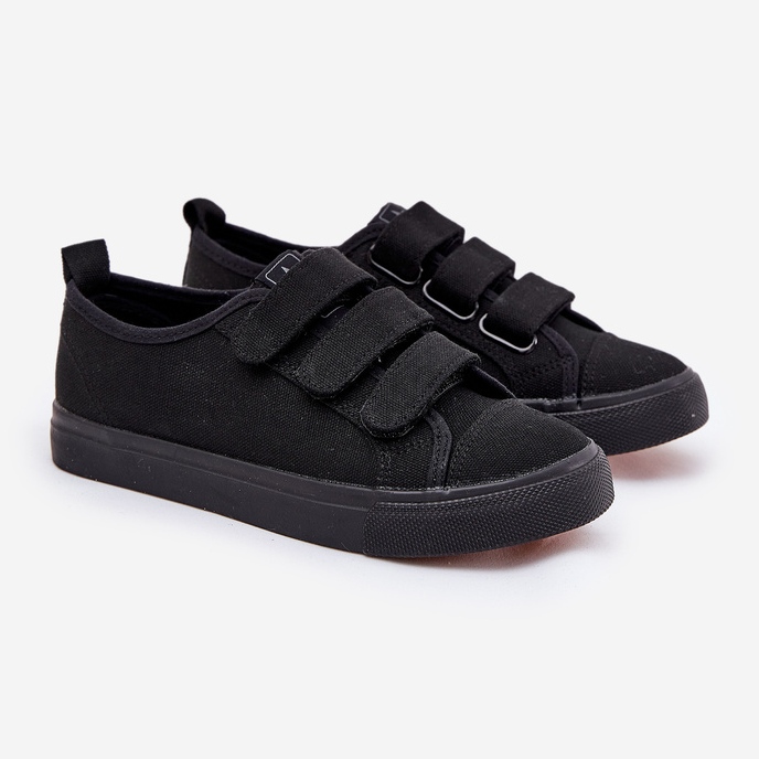 Baskets Velcro aux jeunes noir 1