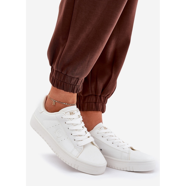 Baskets féminines basses avec Eco Leather Big Star NN274577 White blanc 1