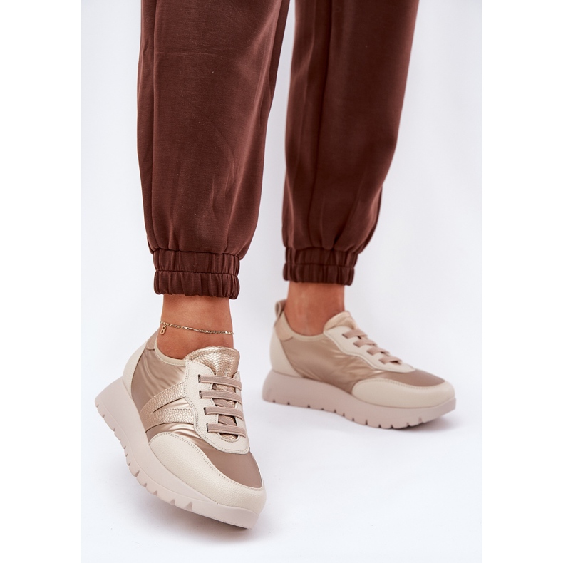 Vinceza Chaussures de sport pour femmes sur la plate-forme Vincez 58510 Zlotys doré 2