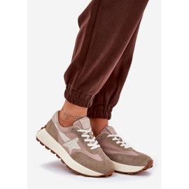 Chaussures de sport en daim féminin sur le beige Vinceza 66720 1