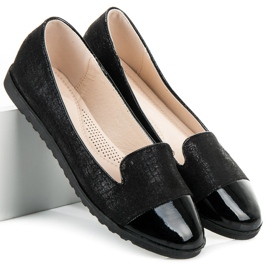 Nio Nio Ballerines à bout verni le noir 1