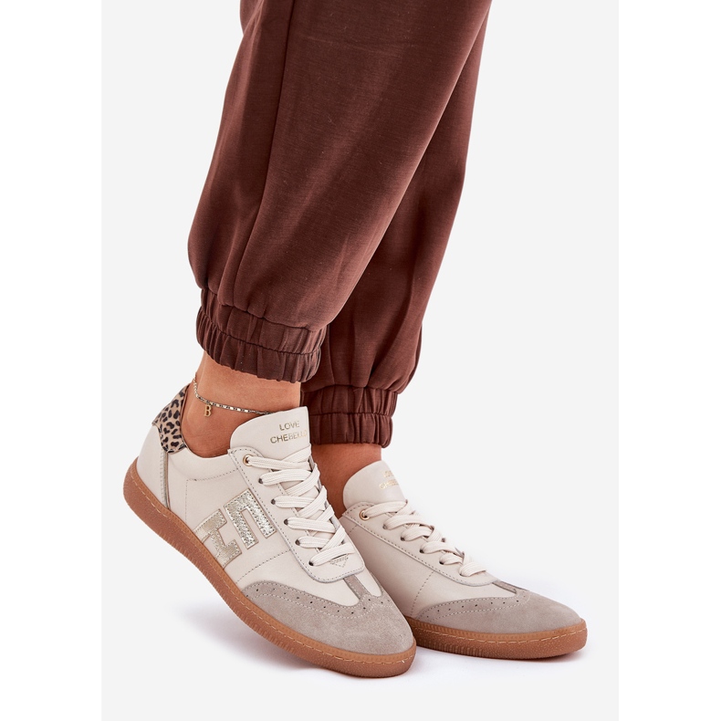 CheBello Chaussures de sport en cuir baskets léopard féminins Chello 4640 beige 1 CheBello Chaussures de sport en cuir baskets léopard féminins Chello 4640 beige 1