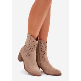 Bottes ouvertes Boots High Talons S.Barski Hy51-125 Beige 1