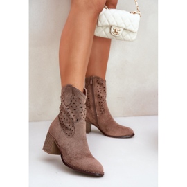 Bottes ouvertes Boots High Talons S.Barski Hy51-125 Brown brun 2