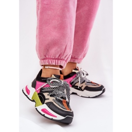 Sneakers Chaussures de sport pour femmes avec double lacet noir 2