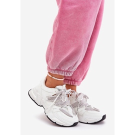 Sneakers Chaussures de sport pour femmes avec double laçage blanc blanche 1