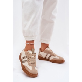 Baskets féminines avec un léopard de l'éco beige 2