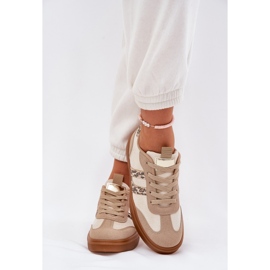 Baskets féminines avec un léopard de l'éco beige 3