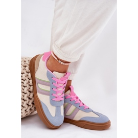 Sneakers pour femmes avec éco en daim multicolore beige 7
