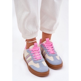 Sneakers pour femmes avec éco en daim multicolore beige 5