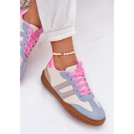 Sneakers pour femmes avec éco en daim multicolore beige 9